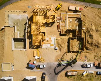 Aerial view of a development project in progress